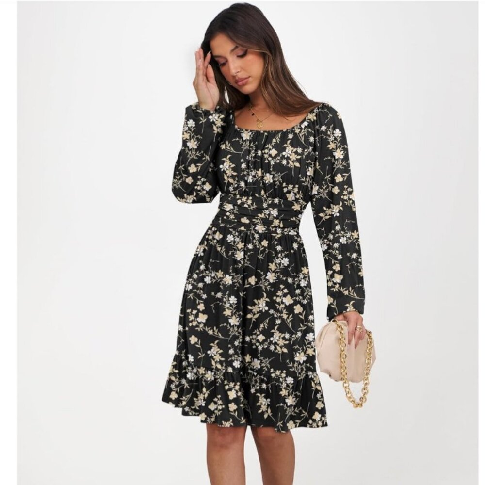 NWT Anrabess Ruched bust Smoked waist Floral Mini Dress Small